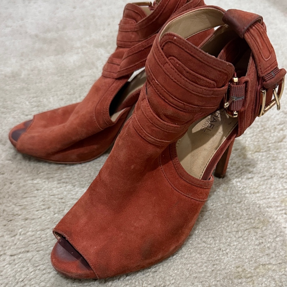 Michael Kors Rust Peep-Toe Heels